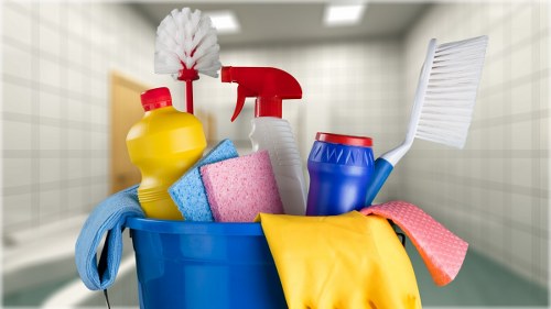 Cleaner Wandsworth staff preparing cleaning equipment with safety focus